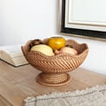 thumbnail image 4 of Eease Rattan Fruit Bowl Footed Decorative Basket for Kitchen Counter 25cm, 4 of 7