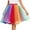 Multicolor, variant on Mqqzkk Colorful Skirts for Women Knee Length Tiered Skirt A Line Mesh Yarn Skirts Elastic Waist Skirts