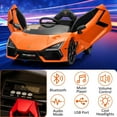 thumbnail image 6 of 12V Licensed Lamborghini Revuelto Ride-On Car, Battery-Powered Electric Sports Vehicle with Bluetooth, USB, Music, Remote Control, Headlights, 1-Seater, Orange, 6 of 7
