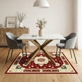 thumbnail image 3 of ODIKA 5'x7' Ultra-Soft Area Rug, Vintage Maroon Traditional Spandrels Carpect Deepburgundy Orientalischer None Washable, Bare feet friendly, Silk-Touch for Bedroom Home office, 3 of 7