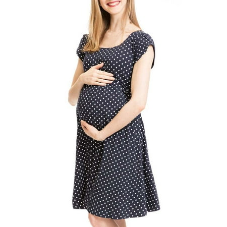 

LoyisViDion Womens Maternity Dresses Clearance Women S Pregnant Nursing Baby Maternity Joint Polka Dot Printing Outwear Dress Black 4(S)