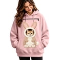 thumbnail image 3 of DHFJKG Women's Hoodie With Pet Pouch, Cute Rabbit Graphic Pet Holder Zipper Pocket Carries Pullover, 3 of 5