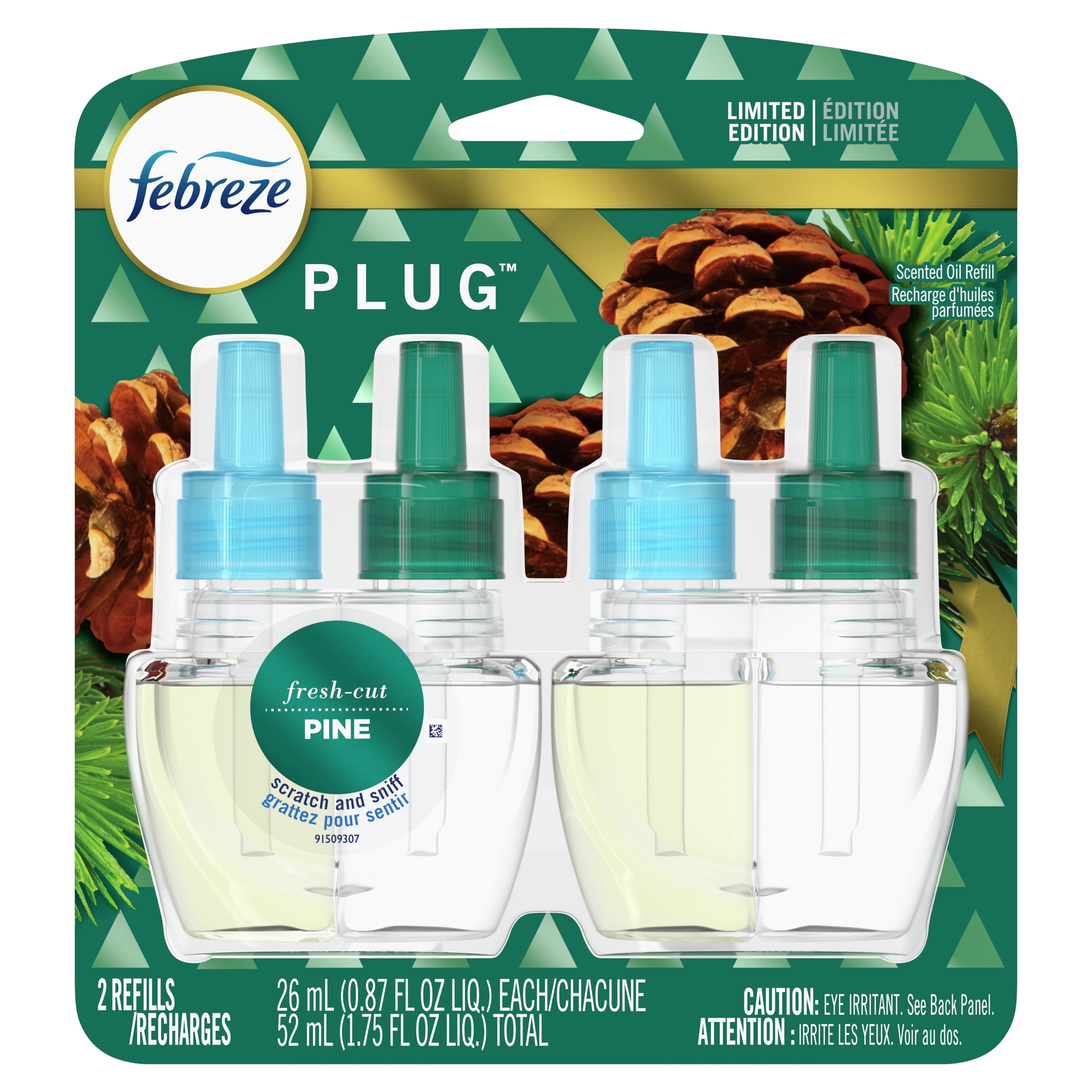 Febreze OdorEliminating PLUG Air Freshener Refills, Fresh Cut Pine, 2
