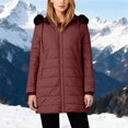 thumbnail image 2 of Women's Long Thicken Winter Parka - Hooded Windproof Water-Repellent Snow Jacket, Slim-Fit Warm Outwear for Cold Weather & Gifts, 2 of 9