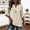 Beige, variant on Women's V Neck Blouse Bell Sleeve Button Down Shirts, Casual Loose Cotton Summer Tops S-XXL Green