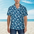 thumbnail image 2 of Sikiie Sea Water Wave Print Men's Hawaiian Shirt, Summer Beach Button Pocket Short Sleeve T-Shirt,XX-Large, 2 of 7