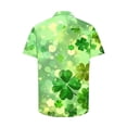 thumbnail image 5 of Ceisia Men's St. Patrick's Day Watercolor Four-Leaf Clover Print Short Sleeve Turndown Collar Stretch Casual Shirt Mint Green XL Gifts, 5 of 5