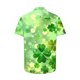 thumbnail image 5 of Ceisia Men's St. Patrick's Day Watercolor Four-Leaf Clover Print Short Sleeve Turndown Collar Stretch Casual Shirt Mint Green XL Gifts, 5 of 5