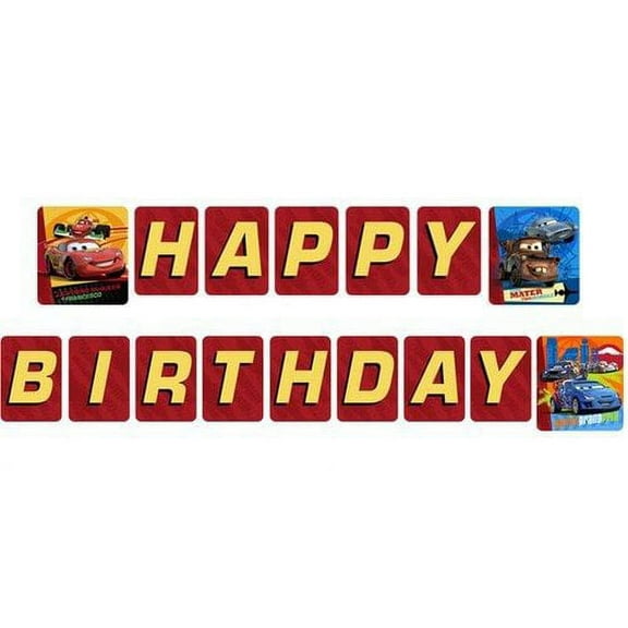 Cars 2 Happy Birthday Banner (1ct)