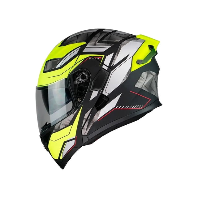 Casco Abatible De Moto Kov Bolt Amarillo Gris Dot