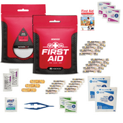 Go2Kits 34 Piece First Aid Kit Featuring Assorted Bandages, Wipes and First Aid Basics in Compact Reusable Kits for Home, Office & Travel RX300 (1 Pack)