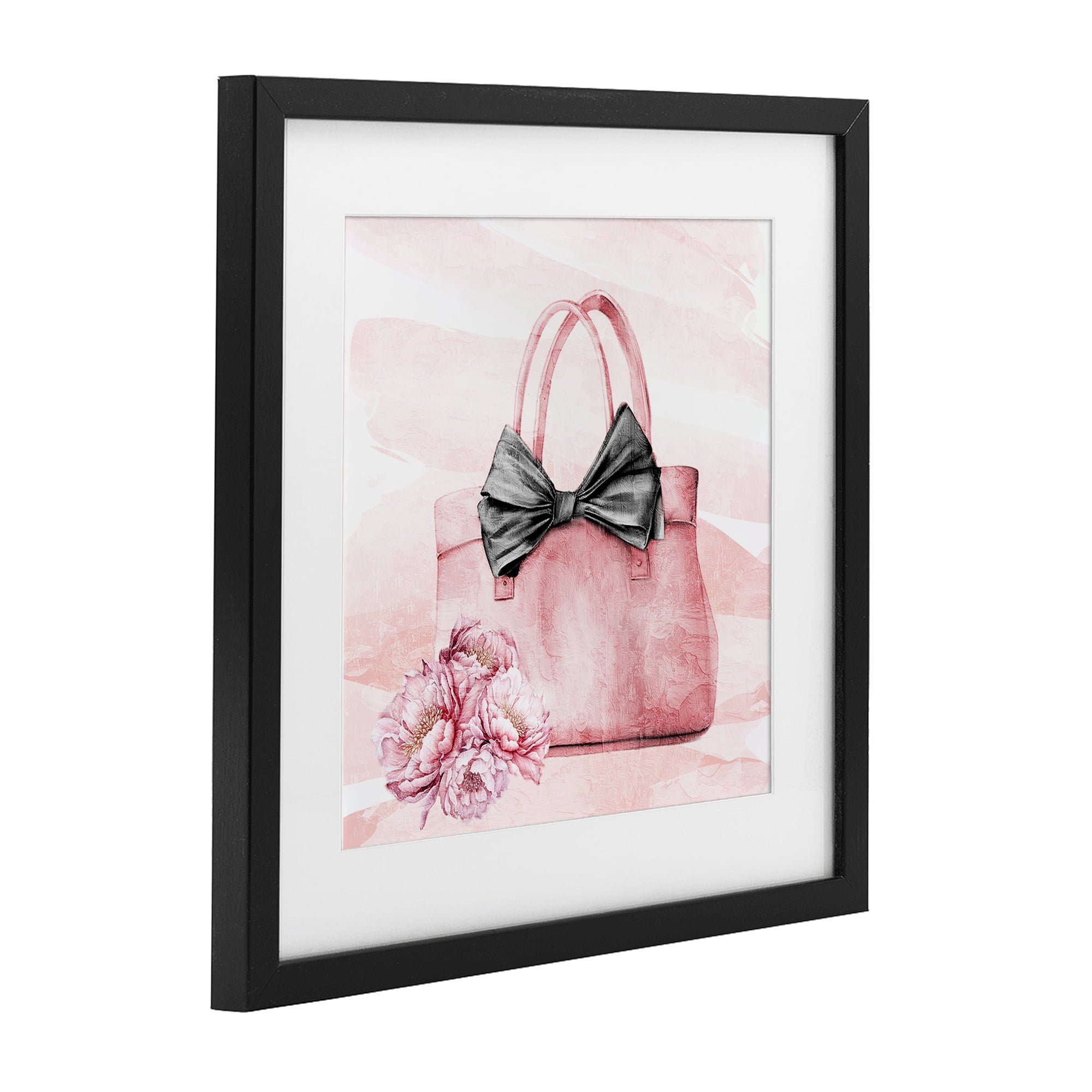 Stupell Industries Blush Glam Time Bag Black Framed Print Under Glass, design by Kim Allen