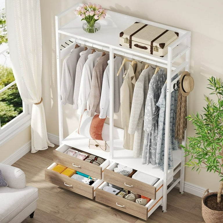 Tribesigns Freestanding Closet Organizer with 4 Drawers, 8 Tribesigns Freestanding Closet Organizer with 4 Drawers, 8