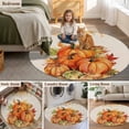 thumbnail image 5 of Round Rugs 7Ft, Fall Thanksgiving Round Area Rug Washable Indoor Throw Carpet, Rustic Orange Pumpkin Harvest Maple Leaf Large Non Slip Circle Rug for Dining Room Playroom Home Decor Aesthetic, 5 of 8