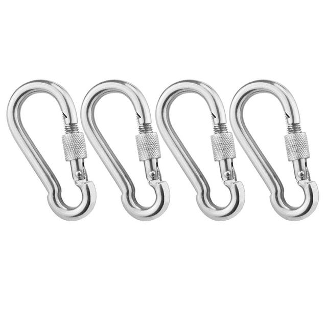 4 Mosquetones de material acero Inoxidable, Mosquetones para Hamacas, Pesca, Bloqueo, Arnés, Correa para Perros, Fotografía, , Camping, Senderismo Y Ut Zulema Mosquetón Hamaca