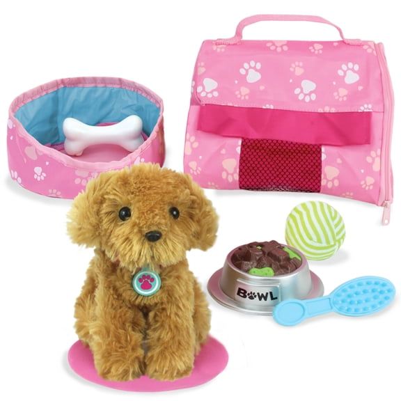Sophia's Plush Puppy with Carrier and Accessories for 18" Dolls