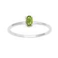 thumbnail image 2 of 5X3mm Oval Shape Peridot 925 Sterling Silver Solitaire Tiny Women Mother's Day Gift Ring, 2 of 4