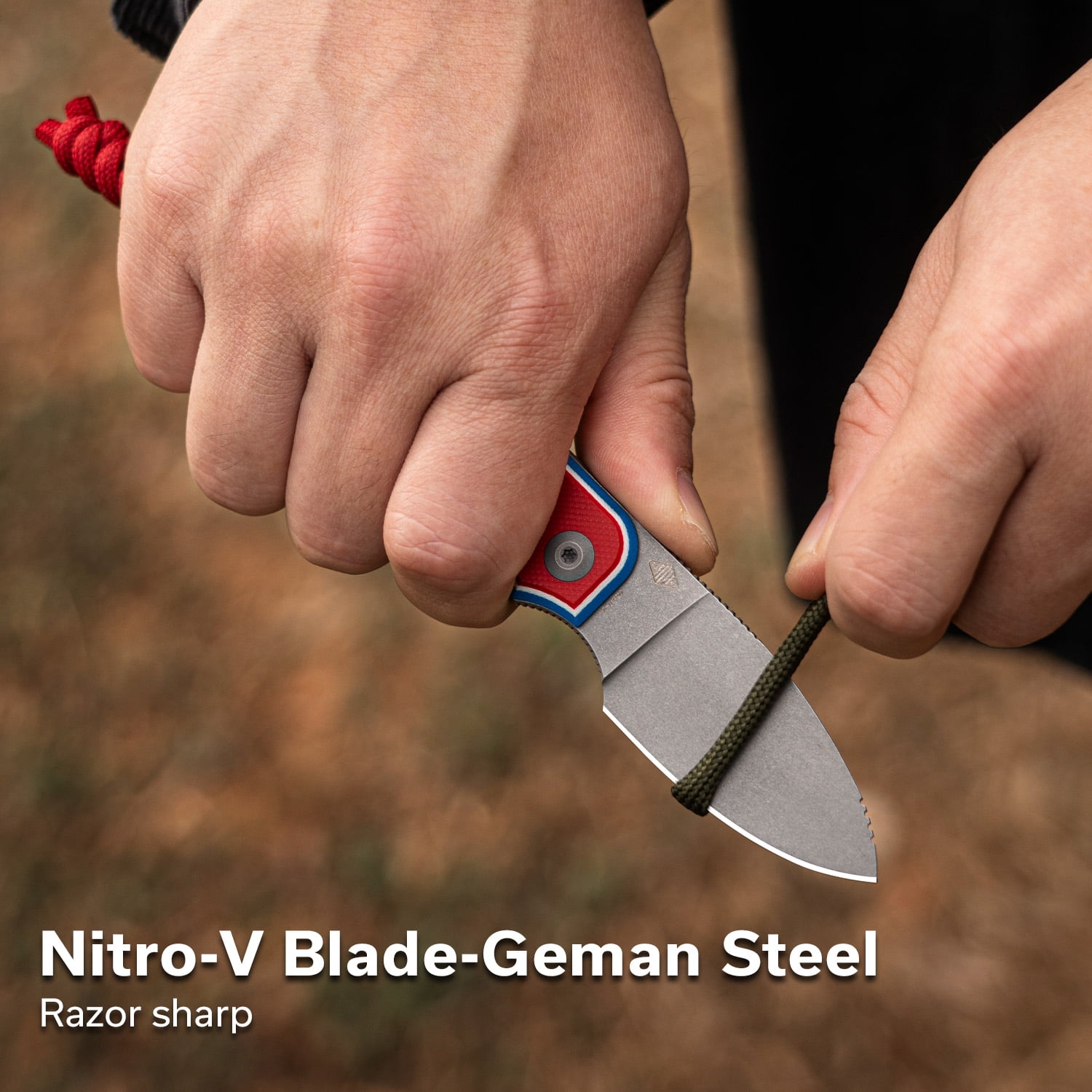 CIVIVI Baby Banter Small Fixed Blade Knife with Kydex Sheath & Belt Loop, 2.39" Nitro-V Blade G10 Handle, Lanyard and Chain Included C23045A-1