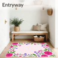 thumbnail image 3 of ODIKA 4' x 6' Machine Washable Non-Slip Area Rug, Floral Rose High Traffic Rug, Pink, 542637, 3 of 7