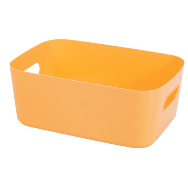 LCXmlly Storage Organizer Storage Basket Large Capacity Hollow Handle Solid Color Modern Multifunctional Heavy Duty Desktop Makeup Sundries Snack Clothes