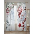 thumbnail image 5 of Christmas Sheer Curtains 84 Inch Long 2 Panels, Cute Red Snowman Xmas Pine Leaf Winter Snowflake Light Filtering Rod Pocket Semi Sheer Curtains, Sheer Voile Drapes for Living Room Bedroom, 52"x84", 5 of 5