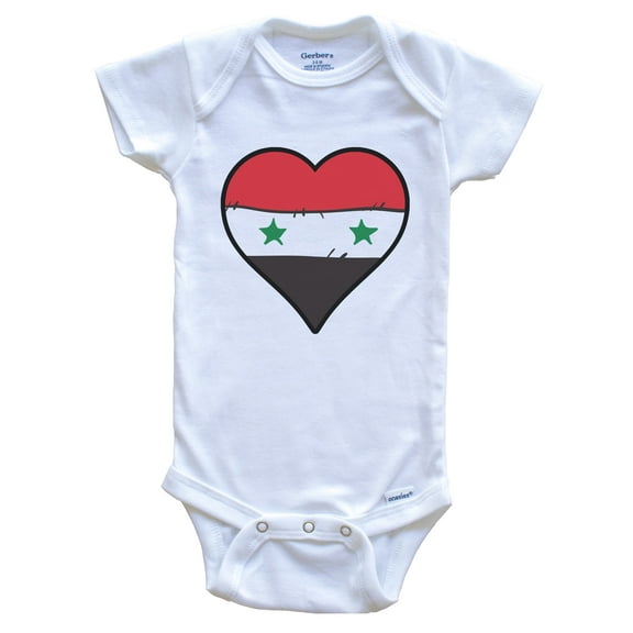 Syria Heart Syrian Flag Baby Bodysuit