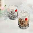 thumbnail image 2 of Yayeee 2 Pack Qtip Holder Bathroom Cotton Swab Canister with Lid Clear Dispenser Set, White Streets, 2 of 6
