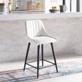 thumbnail image 4 of SAFAVIEH Helga Square Mid Back Counter Stool, Ivory/Black, 4 of 12