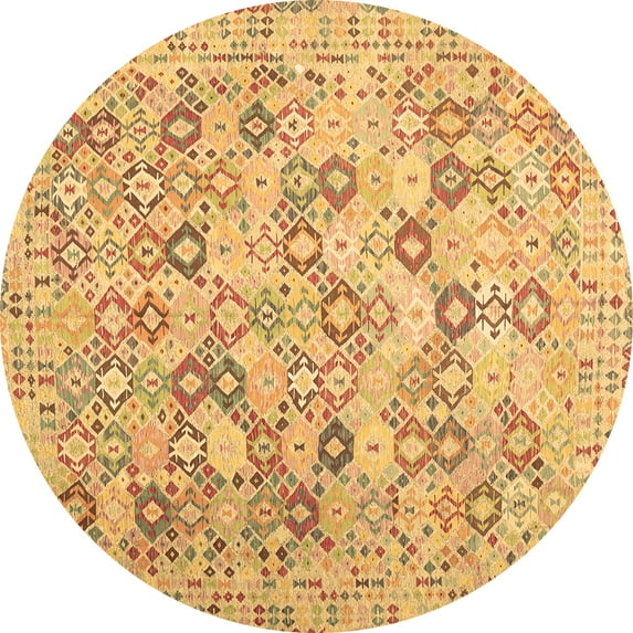 Ahgly Company Indoor Round Southwestern Brown Country Area Rugs, 5' Round