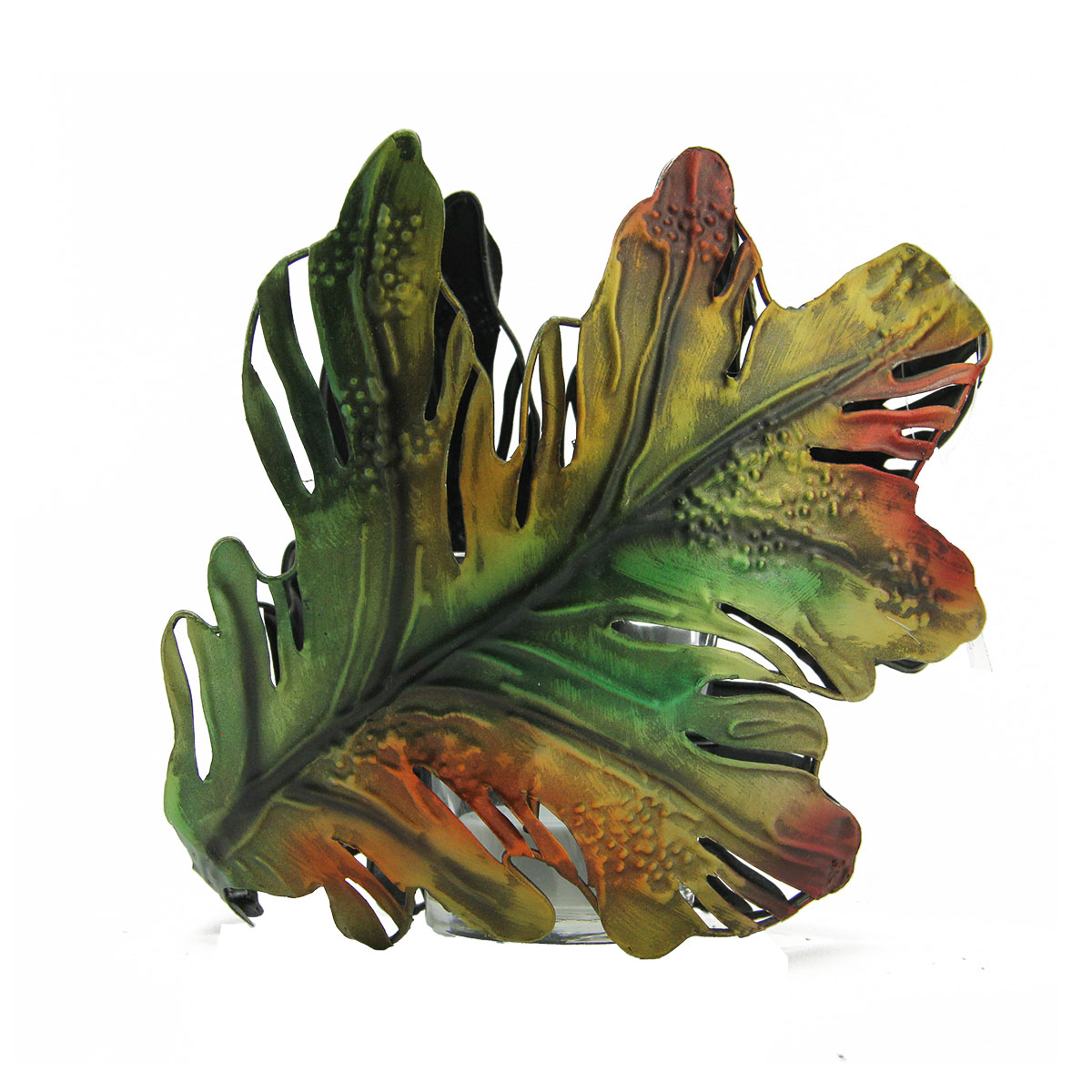 6' Green and Brown Oak Leaf Thanksgiving Votive Candle Holder