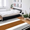 thumbnail image 6 of Boho Area Rug 5'x8' Brown and Black Striped Tribal Farmhouse Style Washable Area Rugs Non Shedding Floor Carpet Rubber Backing Non-Slip Indoor Mats for Living Room Bedroom Kitchen, 6 of 8