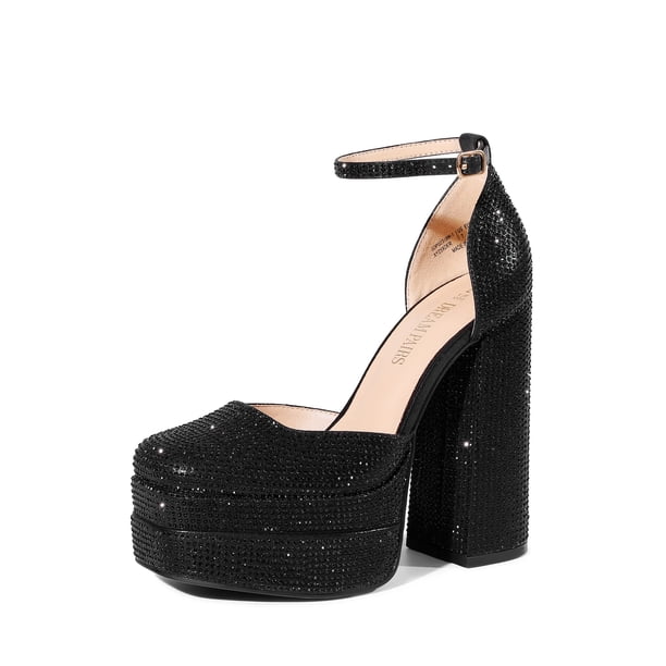 Zapatos DREAM PAIRS Aurelia Tacones Plataforma con Tacón Bloque 14 cm