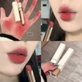 thumbnail image 1 of Lápiz labial mate nude en tubo blanco, resistente al agua, de larga duración, que no se desvanece, lápiz labial rojo granada aterciopelado, maquillaje cosmético para mujeres, 1 of 3
