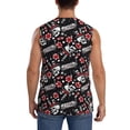 thumbnail image 4 of Lsque Vintage Skull Casino Print Men's Cotton Blend Sleeveless Muscle Shirts (S-3XL)- Moisture Wicking, Odor Protection, UPF 30+,3X-Large, 4 of 8