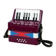 thumbnail image 1 of Acordeón de piano de 17 teclas y 8 bajos con correa de hombro ajustable Violeta, 1 of 9