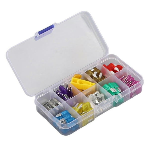Lot de 100 mini fusibles à lame standard en alliage de zinc pour voiture, 2 A, 3 A, 5 A, 7,5 A, 10 A, 15 A, 20 A, 25 A, 30 A, 35 A