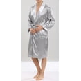 thumbnail image 2 of Men's Satin Robe with Short Set Silk Lightweight Bathrobe Sleepwear 2 Piece, 2 of 7