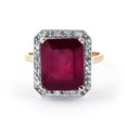 thumbnail image 5 of Galaxy Gold 7.45 ct 14k Solid Gold Emerald Cut Ruby Halo Diamond Ring 4894 (Rose-Gold, 5.5), 5 of 7
