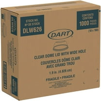 Dart Open-Top Dome Lid, Fits 16 oz to 24 oz Plastic Cups, Clear, 1.9" Dia Hole, 1,000/Carton