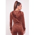 thumbnail image 4 of Women's Velour Zip Front Cropped Sweatshirt, 4 of 4