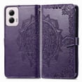 thumbnail image 7 of SaniMore for Motorola Moto G Power (2024) Wallet Case with Embossed Mandala PU Leather Flip Protection Wrist Strap Credit Card Holder Pocket Kickstand Shockproof Case, Purple, 7 of 7
