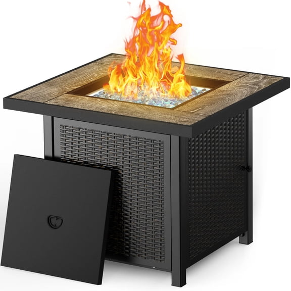 BALI OUTDOORS Propane Gas Fire Pit Table with Lid for Outside Backyard, Patio 50000 BTU 30 inch