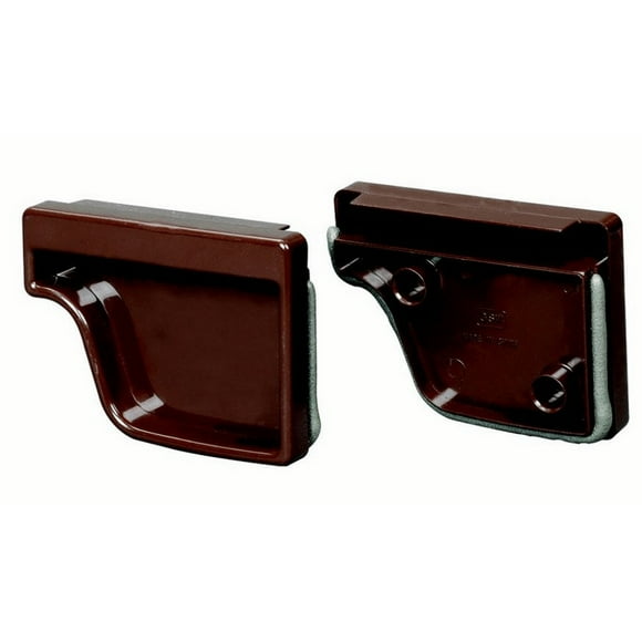 Traditional Brown Vinyl Gutter End Cap Set