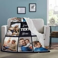 thumbnail image 3 of Fathers Day Dad Gifts Custom Blanket with Photos Father Gifts from Daughter Son, Personalized Pictures Blanket Christmas Birthday Gifts for Daddy, 3 of 6