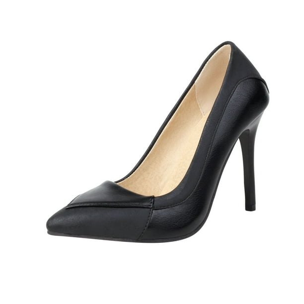 Pointed black shop court shoes