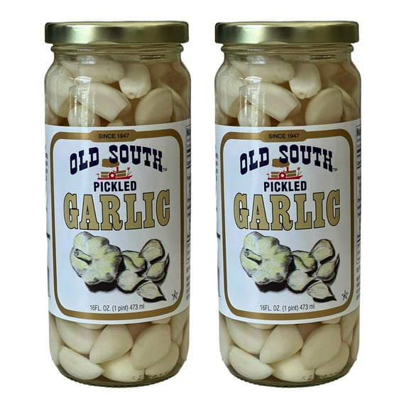 Old South Pickled Garlic (2 Pack) bundled with 4 count Lara's Gourmet Passion coasters