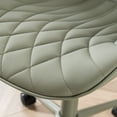 thumbnail image 4 of YOUNIKE Armless Office Chair, Faux Leather Desk Chair with Wheels, Upholstered Task Chair, High Back Swivel Rolling Chair, Height Adjustable, Olive Green Same-Colored Bottom, 4 of 14