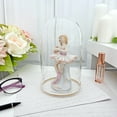 thumbnail image 2 of Plymor 4" x 7" Glass Display Dome Cloche with Gold Rim (Clear Glass Tray Base), Pack of 12, 2 of 3
