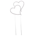 thumbnail image 4 of LEDMOMO Double Heart Cake Topper Wedding Decoration Plated Silver with Crystal Rhinestones, 4 of 8