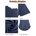 thumbnail image 6 of MOSHU Deep V Neck Womens Tops Curved Hem Shirts for Women Fashion Trendy Blouses Casual Loose Fit Tees Tops, 6 of 9